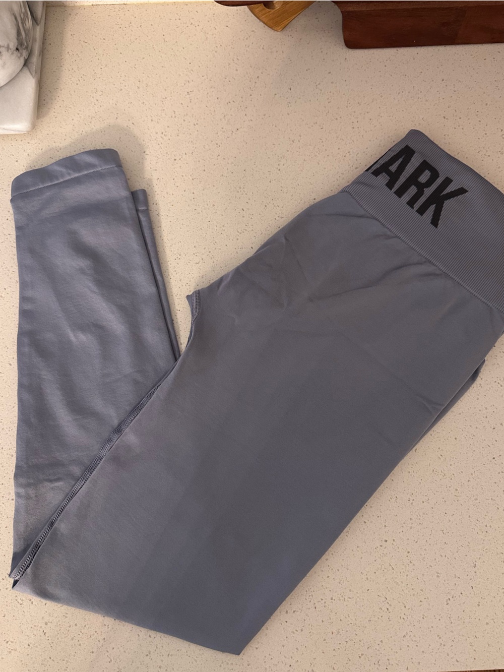 Gymshark Dusty Blue Leggings with Black Logo - Picture 3 of 6